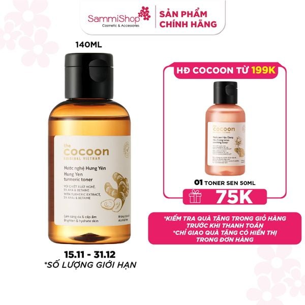 Cocoon Nước nghệ Hưng Yên Turmeric Toner 140ml