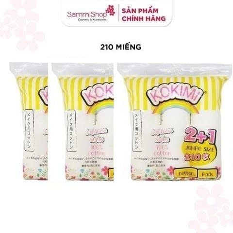 COMBO 19.01 - 01.03 COMBO 3 Kokimi Bông tẩy trang Nhật Bản 210 miếng tròn
