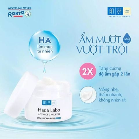Hadalabo Kem Dưỡng Advanced Nourish Hyaluronic Acid Cream 50g + quà