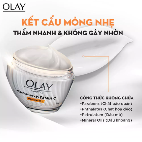 Olay Kem dưỡng ẩm trắng da Niacinamide & Vitamin C 50g