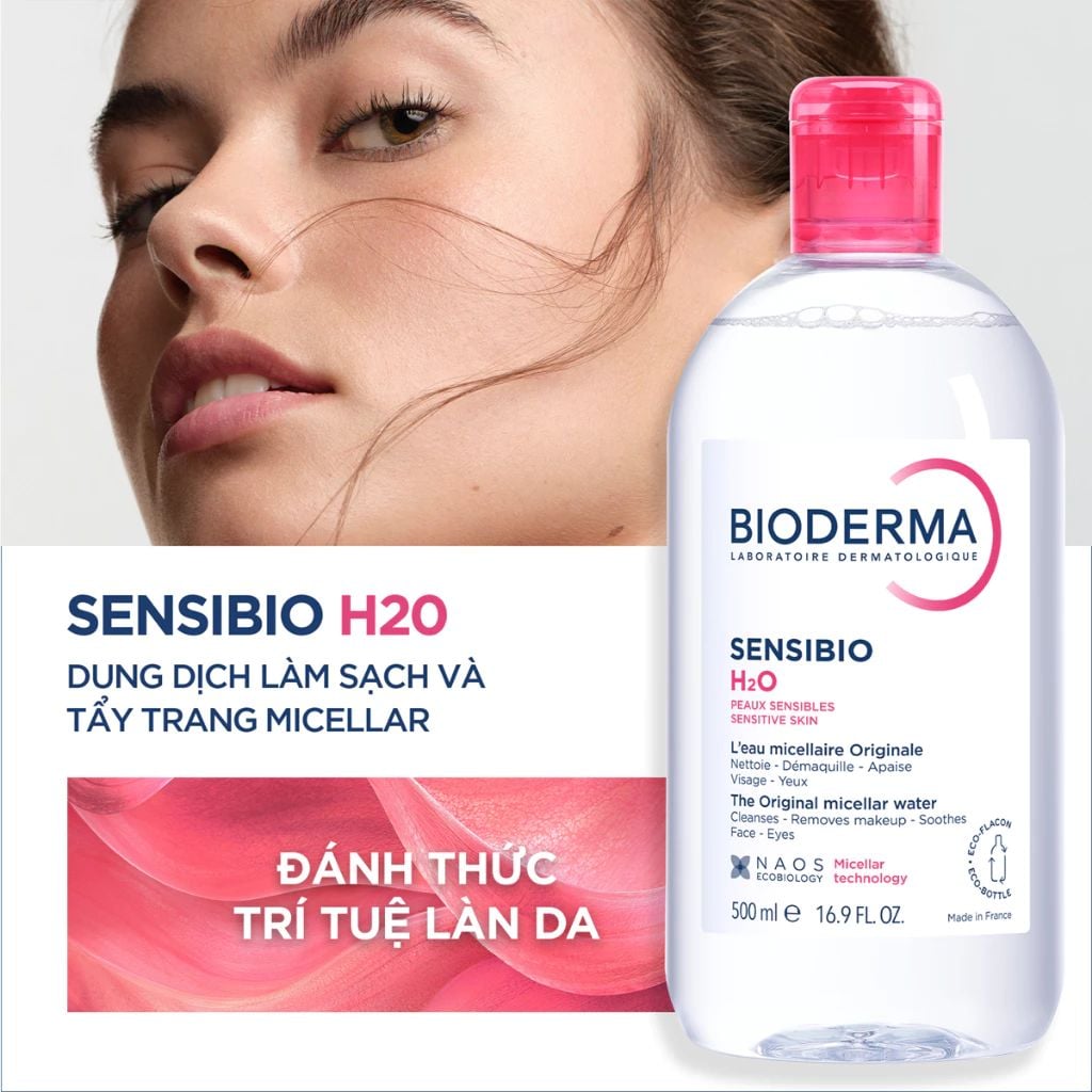 Bioderma Nước tẩy trang Sensibio H2O 500ml ver 2Bioderma Nước tẩy