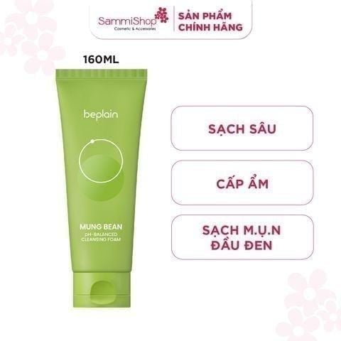 APP+WEB 13.06 - 15.06 Beplain Sữa rửa mặt Mung Bean pH-Balanced Cleansing Foam 160ml