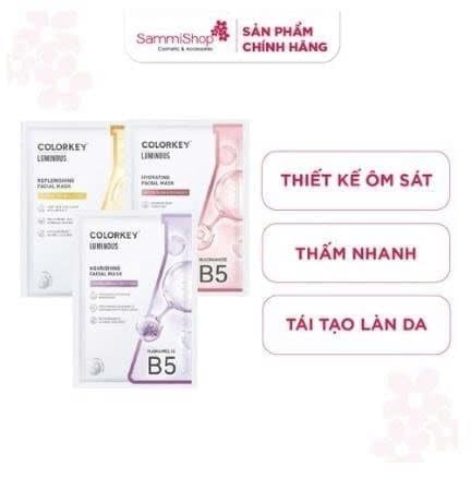 APP+WEB 01.06 - 30.06 COMBO 10 COLORKEY Mặt nạ giấy Luminous B5 Facial Mask 25ml