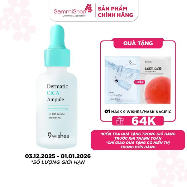 9 Wishes Tinh chất Dermatic Cica Ampule 30ml