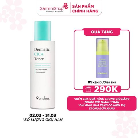 9 Wishes Nước hoa hồng Dermatic Cica Toner 150ml
