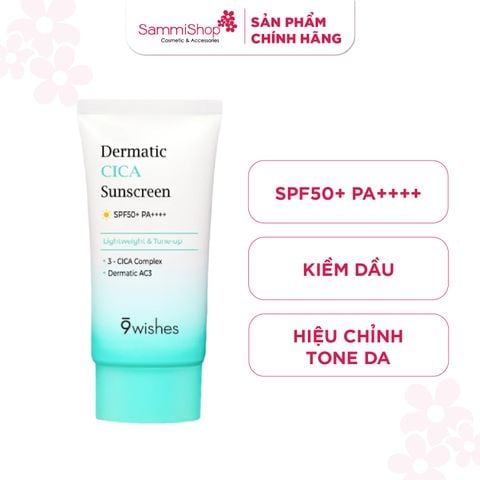 9 Wishes Kem chống nắng Dermatic Cica Sunscreen SPF50+ PA++++ 50ml