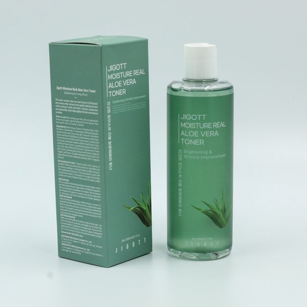 Jigott Nước hoa hồng Moisture Real Aloe Vera Toner 300ml