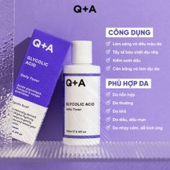 Q+A Nước hoa hồng Glycolic Acid Daily Toner 100ml