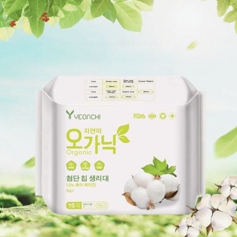 Yeonchi Băng vệ sinh hàng ngày Organic 16 miếng