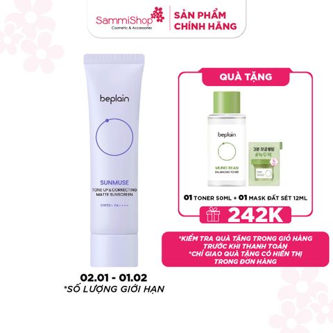 APP+WEB 02.01 - 01.02 Beplain Kem chống nắng Sunmuse Tone Up & Correcting Matte Sunscreen 50ml