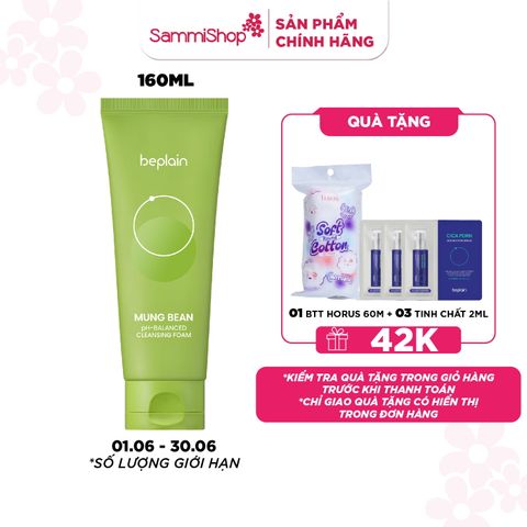 Beplain Sữa rửa mặt Mung Bean pH-Balanced Cleansing Foam