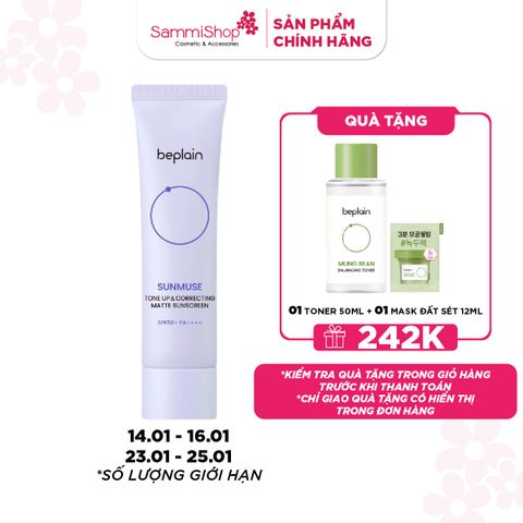 APP + WEB SPIKE DAY 14.01 - 16.01 Beplain Kem chống nắng Sunmuse Tone Up & Correcting Matte Sunscreen 50ml