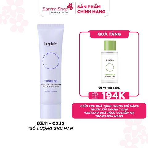 APP-WEB 03.11 - 02.12 Beplain Kem chống nắng Sunmuse Tone Up & Correcting Matte Sunscreen 50ml
