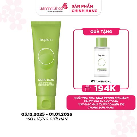APP + WEB 3.12 - 1.1 Beplain Sữa rửa mặt Mung Bean pH-Balanced Cleansing Foam 160ml