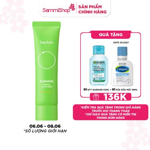 APP+WEB SPIKEDAY 6-7-8/6 Beplain Kem chống nắng Sunmuse Mineral Sunscreen SPF50+ PA++++ 50ml