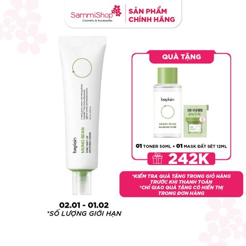 APP+WEB 02.01 - 01.02 Beplain Kem dưỡng da Mung Bean Pore Tight-Up Soothing Cream 60ml