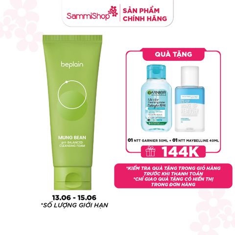 APP+WEB 13.06 - 15.06 Beplain Sữa rửa mặt Mung Bean pH-Balanced Cleansing Foam 160ml