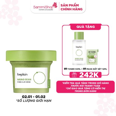 APP+WEB 02.01 - 01.02 Beplain Mặt nạ đất sét Mung Bean Pore Clay Mask 120ml