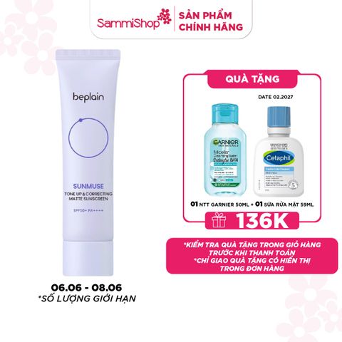 APP+WEB SPIKEDAY 6-7-8/6 Beplain Kem chống nắng Sunmuse Tone Up & Correcting Matte Sunscreen 50ml