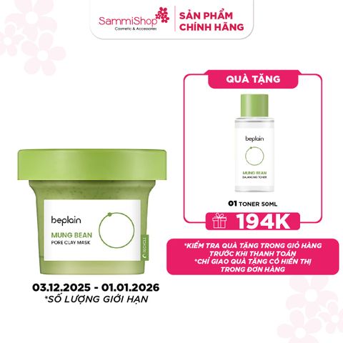 APP + WEB 3.12 - 1.1 Beplain Mặt nạ đất sét Mung Bean Pore Clay Mask 120ml