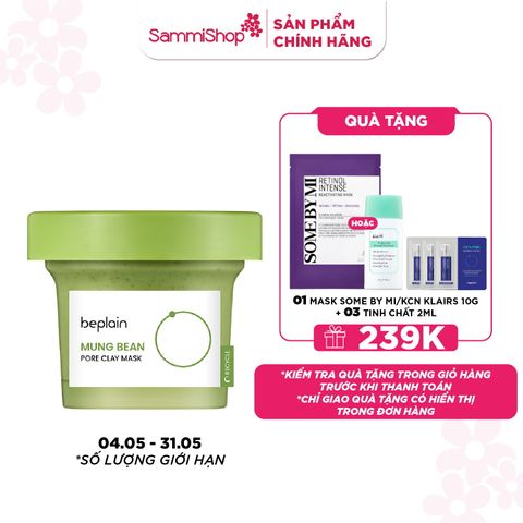 Beplain Mặt nạ đất sét Mung Bean Pore Clay Mask 120ml