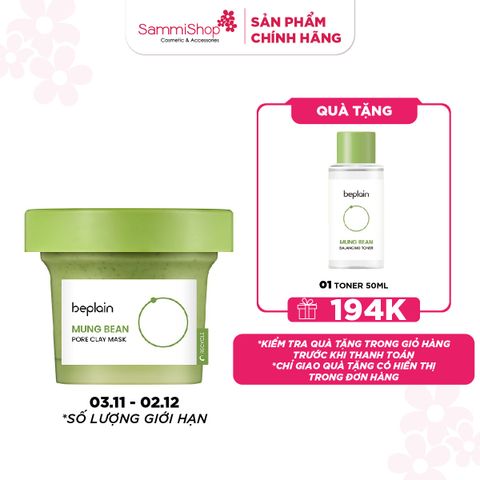 APP-WEB 03.11 - 02.12 Beplain Mặt nạ đất sét Mung Bean Pore Clay Mask 120ml