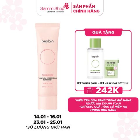 APP + WEB SPIKE DAY 14.01 - 16.01 Beplain Kem chống nắng Sunmuse Tone Up & Correcting Sunscreen Peach Pink SPF50+ PA++++ 50ml