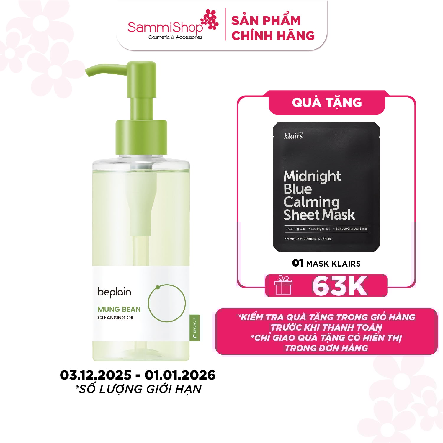 Beplain Dầu tẩy trang Mung Bean Cleansing Oil 200ml