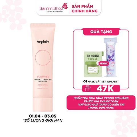 Beplain Kem chống nắng Sunmuse Tone Up & Correcting Sunscreen Peach Pink SPF50+ PA++++ 50ml