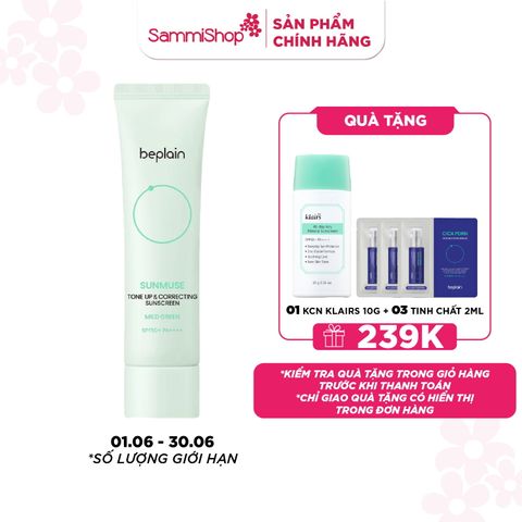 Beplain Kem chống nắng Sunmuse Tone Up & Correcting Sunscreen Mild Green SPF50+ PA++++ 50ml