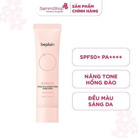 APP+WEB SALE GIỮA THÁNG 13-15/03 Beplain Kem chống nắng Sunmuse Tone Up & Correcting Sunscreen Peach Pink SPF50+ PA++++ 50ml