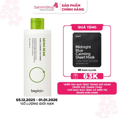 Beplain Nước hoa hồng Mung Bean Pore Clearing LHA Toner 265ml