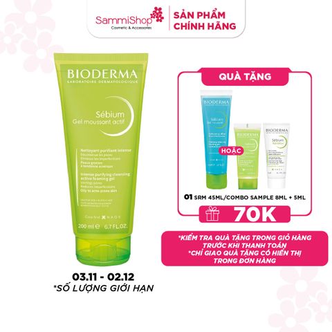 APP-WEB 03.11 - 02.12 Bioderma Sữa rửa mặt Sebium Gel Moussant Actif 200ml