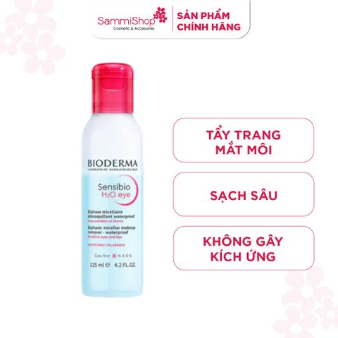 Bioderma Nước tẩy trang mắt môi Sensibio H2O Eye 125ml