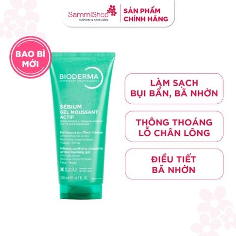 Bioderma Sữa rửa mặt Sebium Gel Moussant Actif 200ml