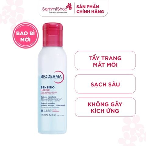 Bioderma Nước tẩy trang mắt môi Sensibio H2O Eye 125ml