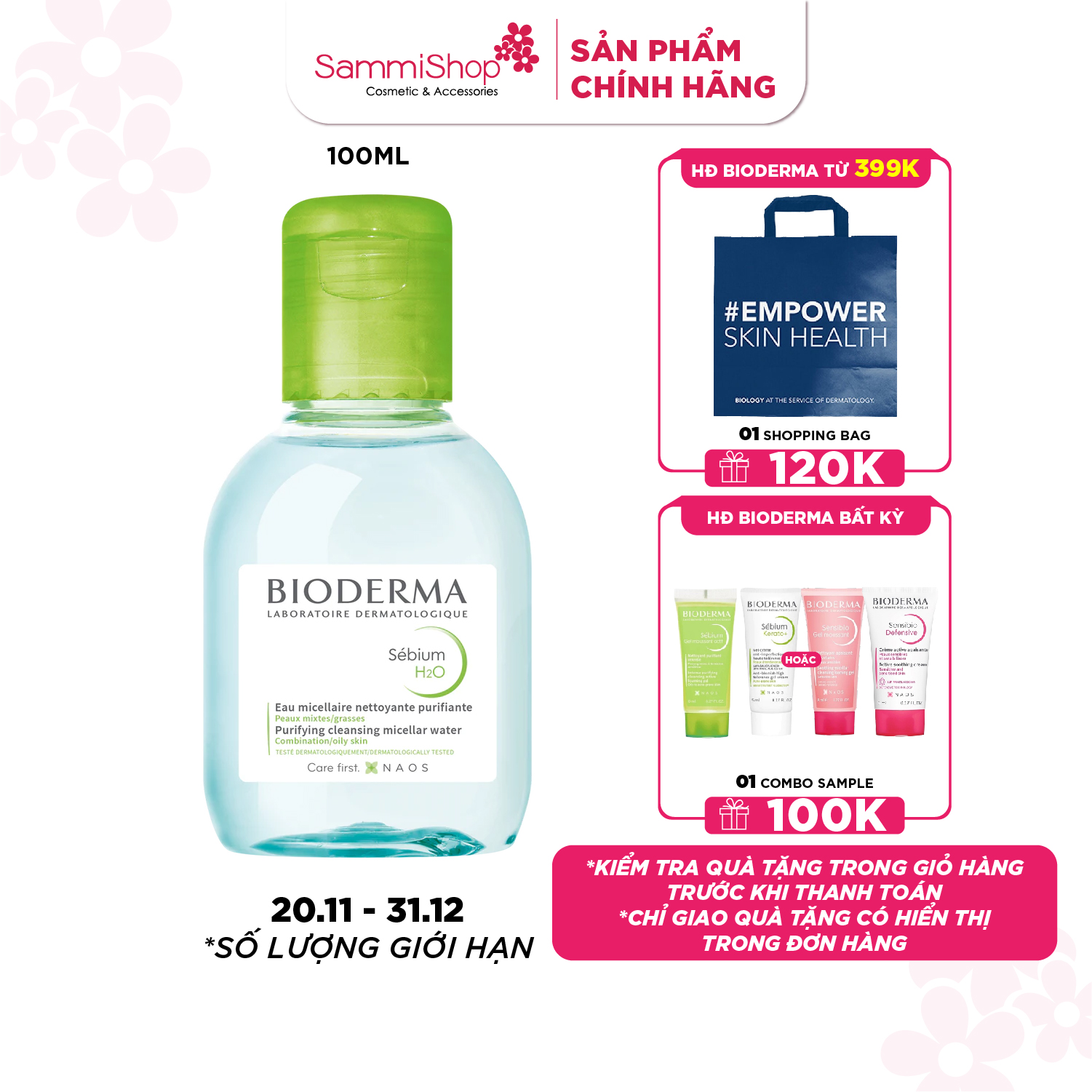 Bioderma Nước tẩy trang Sebium H2O 100 ml