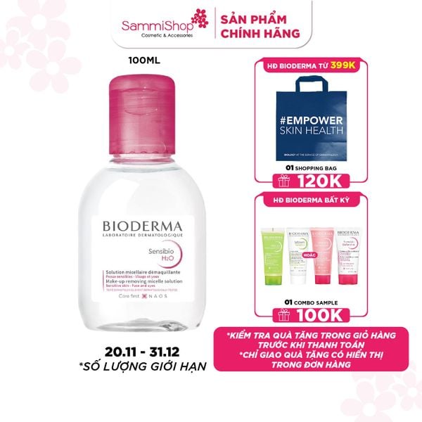 Bioderma Nước tẩy trang hồng Sensibio H2O 100 ml