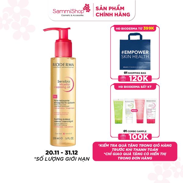 Bioderma Dầu tẩy trang Sensibio Micellar Cleansing Oil 150ml