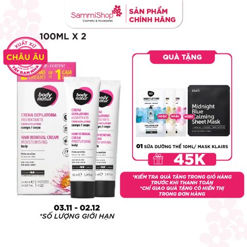 Body Natur Kem Tẩy Lông Hair Removal Cream Moisturising Body Sensitive Skin