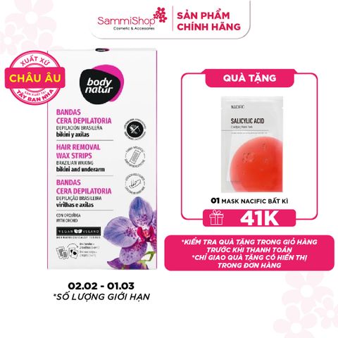 Body Natur Bộ Miếng Dán Tẩy Lông Hair Removal Wax Strips Brazilian Waxing Bikini And Underarm