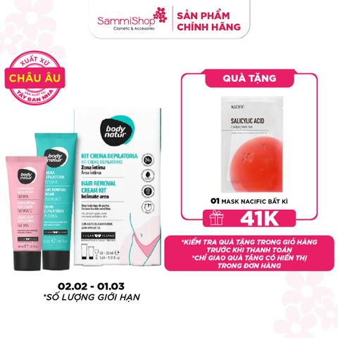 Body Natur Bộ kem tẩy lông Hair Removal Cream Kit Intimate Area 50+30ml