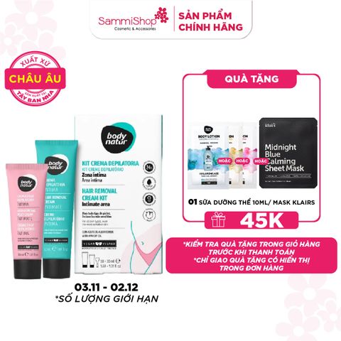 Body Natur Bộ kem tẩy lông Hair Removal Cream Kit Intimate Area 50+30ml