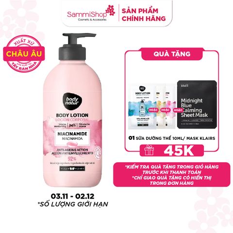 Body Natur Sữa Dưỡng Thể Body Lotion Niacinamide Anti-Ageing Action 275ml