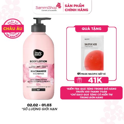 Body Natur Sữa Dưỡng Thể Body Lotion Niacinamide Anti-Ageing Action 275ml