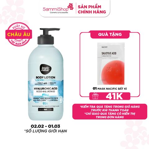 Body Natur Sữa Dưỡng Thể Body Lotion Hyaluronic Acid Firmer And Brighter Skin 275ml