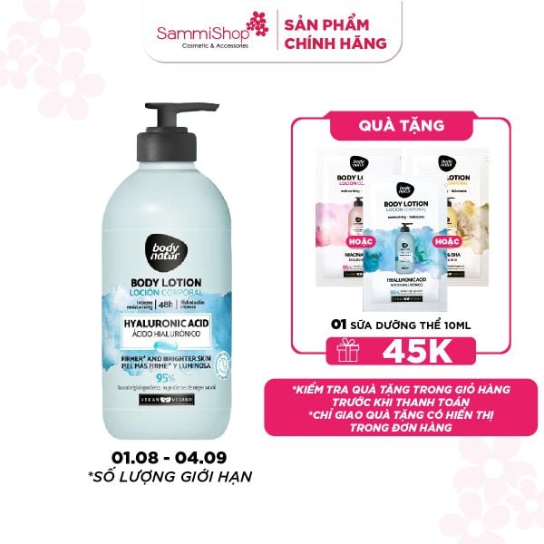 Body Natur Sữa Dưỡng Thể Body Lotion Hyaluronic Acid Firmer And Brighter Skin 275ml