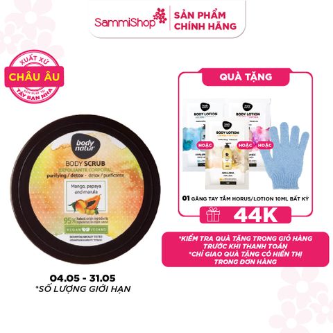 Body Natur Tẩy da chết cơ thể Body Scrub Mango, Papaya and Marula 200ml
