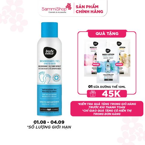 Body Natur Xịt Khử Mùi Chân Deodorant Feet Dry Effect Foot Antiperspirant 150ml