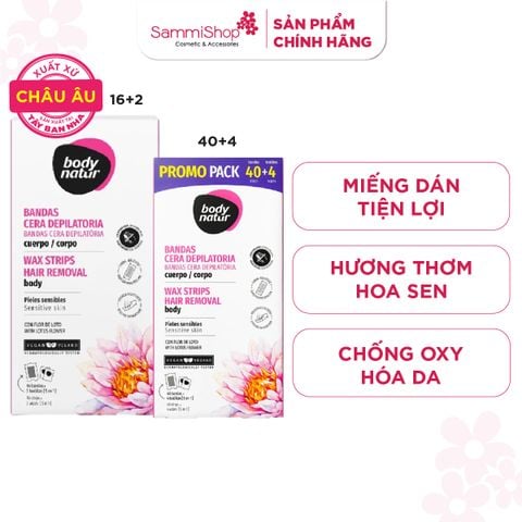 Body Natur Bộ miếng dán tẩy lông Wax Strips Hair Removal Body Sensitive Skin